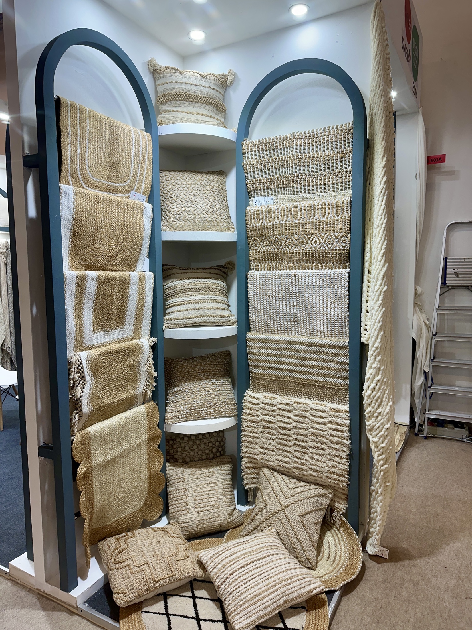 Textured home textile display at Heimtextil